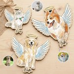 Personlig akvarell ängel design husdjur foto bil visir klipp med namn bil tillbehör husdjur förlust minnesgåva för husdjursägare älskare