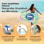 Personalisiertes Aquarellblumen-Strandtuch | mit Namen | Monogramm | groß und schnelltrocknend | Geburtstagsgeschenk für Frau Mutter