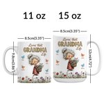 Personalised Cute Cartoon Grandma Butterfly 11 oz 15 oz Ceramic Coffee Mug with Names Mother's Day Birthday Gift for Grandma