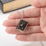 Personalised Openable Book Pendant Necklace for Book Lovers Readers Librarians Writers