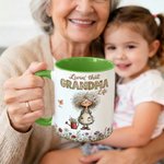Personalised Cute Cartoon Grandma Butterfly 11 oz 15 oz Ceramic Coffee Mug with Names Mother's Day Birthday Gift for Grandma