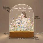Lámpara de noche acrílica personalizada con nombre y título pintada a mano en estilo acuarela Decoración de la habitación Día de la madre Cumpleaños Regalo para recién nacidos Mamá