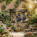 Personalizado Felicidades Fuegos Artificiales Foto Tapiz Banner con Nombre y Año Celebración Fiesta Decoración Regalo de Graduación para Graduados