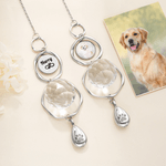 Personalized Pet Photo Gem Paw Print Sun Catcher with Urn Pendant Memorial Sympathy Gift for Pet Owners