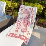 Personalised Multicolour Ocean Animals Quick Dry Oversized Beach Towel with Name Travel Essentials Birthday Summer Holiday Party Gift for Ocean Lover