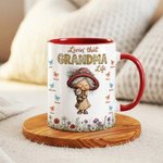 Personalised Cute Cartoon Grandma Butterfly 11 oz 15 oz Ceramic Coffee Mug with Names Mother's Day Birthday Gift for Grandma