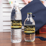 Personalized Graduation Cap Set of 20 Water Bottle Label Sticker with Year and Text Graduation Party Decor Graduation Ceremony Gift for Graduates