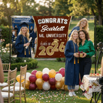 Bannière de félicitations multicolore personnalisée avec nom et année Décoration de la fête de remise des diplômes Cadeau pour les diplômés