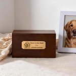 Personalised Brass Pet Portrait Memorial Urn Plaque with Name Text and Date Home Decor Pet Memorial Service Gift for Pet Owners