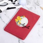 Personalized Multicolour Birth Flower PU Leather Golf Scorecard Holder with Name Birthday Anniversary Gift for Golfer
