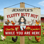 Personalized Farm Cartoon Character Tinplate Sheet Hanging Painting with Name Chicken Coop Decoration Birthday Gift for Farmer Dad Mom