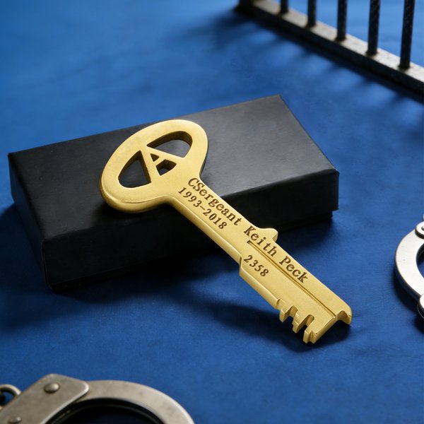 Llave de simulación de cárcel personalizada Réplica de llave de celda de cárcel con caja Decoración creativa Regalo de jubilación para guardia de prisiones Funcionario de prisiones