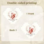 Personalized Rabbit Tiger Mother Baby Animal Heart Building Brick Puzzles with Text and Year First Mother's Day Gift for Mom