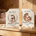 Personalizzato con motivo animale carino La nostra prima festa della mamma Puzzle a blocchi con nomi e anno Decorazione da tavolo Regalo per la festa della mamma
