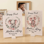 Personalizzato con motivo animale carino La nostra prima festa della mamma Puzzle a blocchi con nomi e anno Decorazione da tavolo Regalo per la festa della mamma