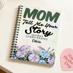 Personlig mamma Fortell meg din historie Fødselsblomst Spiralbok med navn Innspillingstilbehør Bursdag Morsdagsgave til mamma