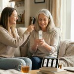 Personalised Stylish Floral Portable 2-In-1 Foldable Makeup Mirror Hair Brush with Initial Daily Use Mother's Day Birthday Gift for Mom Women Girls