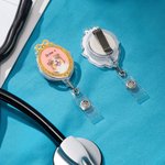 Personalised Gold Bow Retro Frame Pet Photos Acrylic Badge Reel with Names Birthday Adopt Anniversary Daily Use Gift for Pet Owner Lover