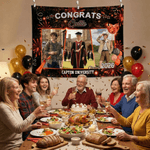 Personalizado Felicidades Fuegos Artificiales Foto Tapiz Banner con Nombre y Año Celebración Fiesta Decoración Regalo de Graduación para Graduados