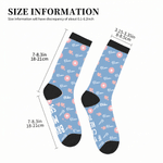 Personalised Multicolour Bear Heart Baby Bottle Soft Mid-Calf Socks with Name and Text Daily Wear Pregnancy Mother's Day Gift for New Mom Wife Friend