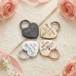 Personalised Romantic Love Name Date Design Heart-Shaped Lock with Key Wedding Anniversary Valentine's Day Gift for Couple