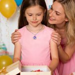 Personalized Heart Shaped Birthstone Mother Child Elephant Dazzling with Crystal Necklace Gift for Her