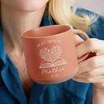 Personalized Book Flower Line Art 12 oz Ceramic Mug with Name and Date Daily Use Mother's Day Gift for Mom Grandma