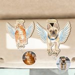 Personlig akvarell ängel design husdjur foto bil visir klipp med namn bil tillbehör husdjur förlust minnesgåva för husdjursägare älskare
