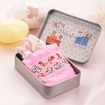 Personalized Cute Mom and Baby Plush Bunny Mini Pocket Tin Box with Colorful Name Comfort Toy Easter Birthday Gift for Kids