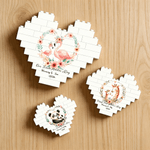 Personalized Rabbit Tiger Mother Baby Animal Heart Building Brick Puzzles with Text and Year First Mother's Day Gift for Mom