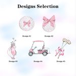 Personalised Bow Pink Design Golf Scorecard Holder with Name and Pencil Loop Golf Accessories Gift for Golf Lover Coach