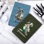 Portatarjetas de puntuación de golf personalizado multicolor con nombre Regalo de cumpleaños para los amantes del golf