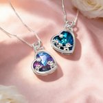 Personalized Heart Shaped Birthstone Mother Child Elephant Dazzling with Crystal Necklace Gift for Her