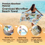 Gepersonaliseerd 6 Foto's Design Gestreept Snel Droog Strandlaken Zomervakantie Strandfeest Verjaardagscadeau voor Familie Vriend