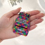Personalized Colourful School Bag Autism Emergency Contact Tag with Name and Number Daily Use Back to School Gift for Autism Kids