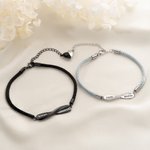 Personalised Romantic Love Infinity Two Names Couple Bracelets Set of 2 Anniversary Birthday Gift for Couple Lover