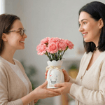 Personalized Star Butterfly Birth Flower Ceramic Vase with 2-6 Names Birthday Friendship Graduation Gift for Friends