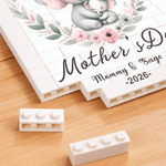 Personalizzato con motivo animale carino La nostra prima festa della mamma Puzzle a blocchi con nomi e anno Decorazione da tavolo Regalo per la festa della mamma