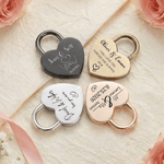 Personalised Romantic Love Name Date Design Heart-Shaped Lock with Key Wedding Anniversary Valentine's Day Gift for Couple