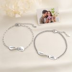 Personalised Romantic Love Infinity Two Names Couple Bracelets Set of 2 Anniversary Birthday Gift for Couple Lover