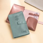 Personalized Birth Flower Cable Charger Leather Storage Bag with Name and Compartments Digital Accessories Birthday Travel Gift for Women Travelers
