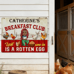 Personalized Farm Cartoon Character Tinplate Sheet Hanging Painting with Name Chicken Coop Decoration Birthday Gift for Farmer Dad Mom