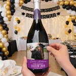 Personalized Graduation Photo Waterproof Wine Stickers Labels with Name Text and Year Graduation Gift for Graduates