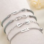 Personalised Romantic Love Infinity Two Names Couple Bracelets Set of 2 Anniversary Birthday Gift for Couple Lover