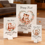 Personalizzato con motivo animale carino La nostra prima festa della mamma Puzzle a blocchi con nomi e anno Decorazione da tavolo Regalo per la festa della mamma