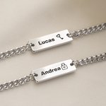 Personalised Romantic Love Infinity Two Names Couple Bracelets Set of 2 Anniversary Birthday Gift for Couple Lover