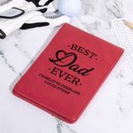 Personalised Best Dad Ever Leather Golf Scorecard Holder Yardage Book Cover with Kid Name Father’s Day Birthday Gift for Golf Lover