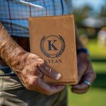 Portapunti da golf in pelle personalizzato con iniziale e nome incisi Regalo di compleanno per l'uomo amante del golf