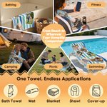 Gepersonaliseerd 6 Foto's Design Gestreept Snel Droog Strandlaken Zomervakantie Strandfeest Verjaardagscadeau voor Familie Vriend