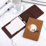 Personalized Multicolour Birth Flower PU Leather Golf Scorecard Holder with Name Birthday Anniversary Gift for Golfer